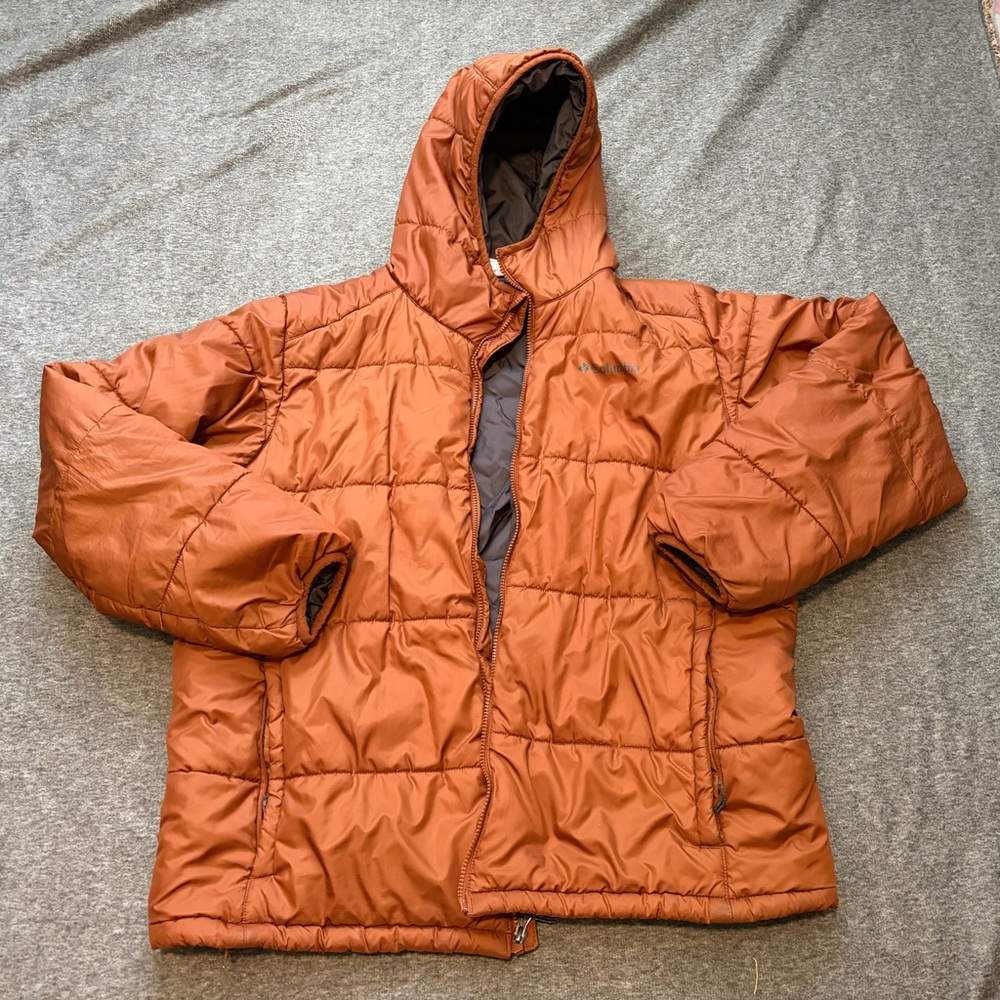Men's XL Columbia Great Bend Insulated Puffer Jacket Burnt Orange Parka